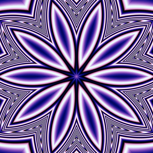 Blue Fractal Flower Kaleidoscope Digital Image Download