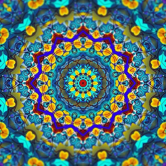 Blue green Kaleidoscope Digital Image Download