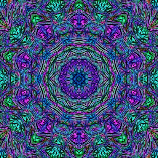 Blue Green and Purple Kaleidoscope digital Image Download