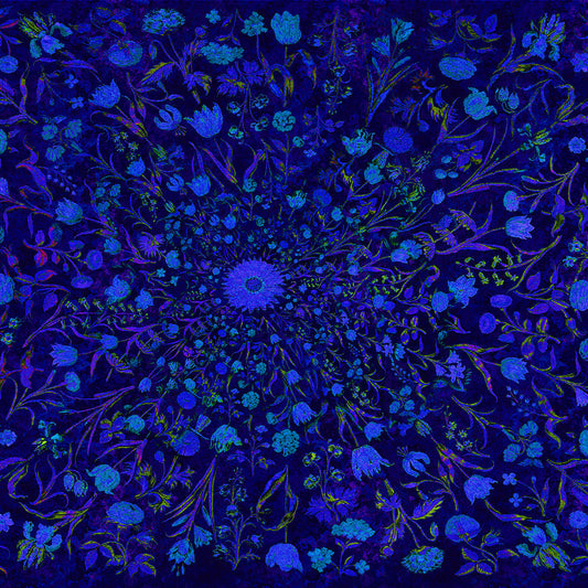 Blue Medieval Flowers Digital Image Download