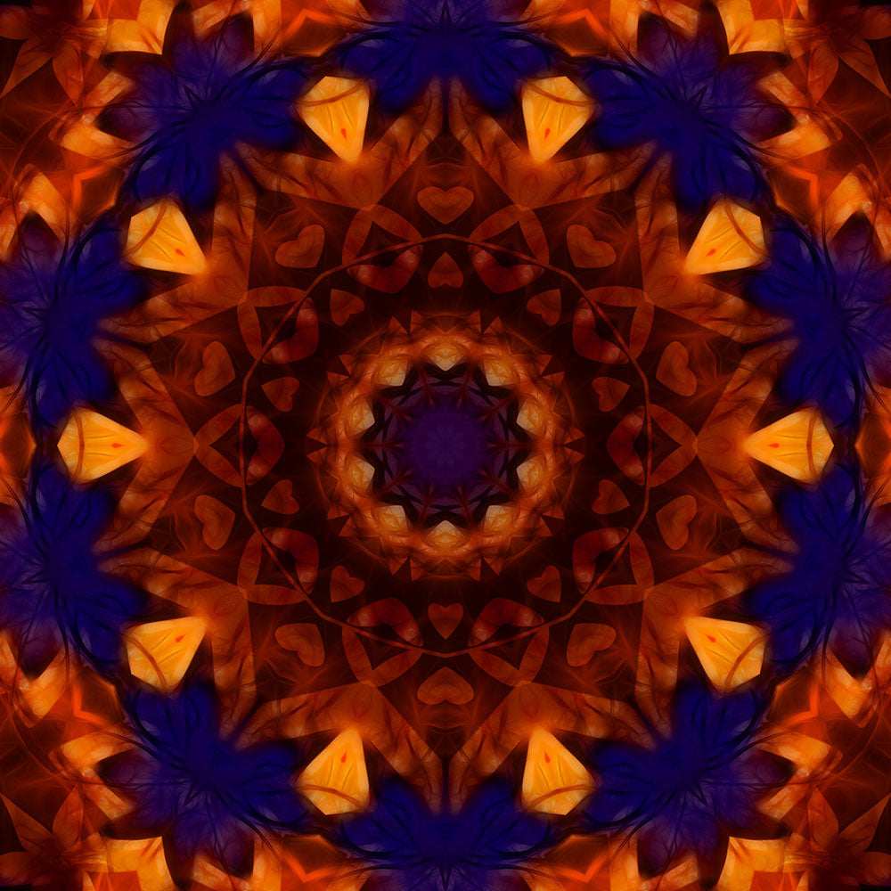 Blue Orange Kaleidoscope Digital Image download