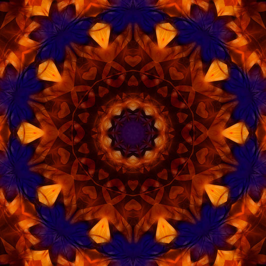 Blue Orange Kaleidoscope Digital Image download