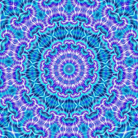 Blue and Purple Tie Dye Kaleidoscope Digital Image Download