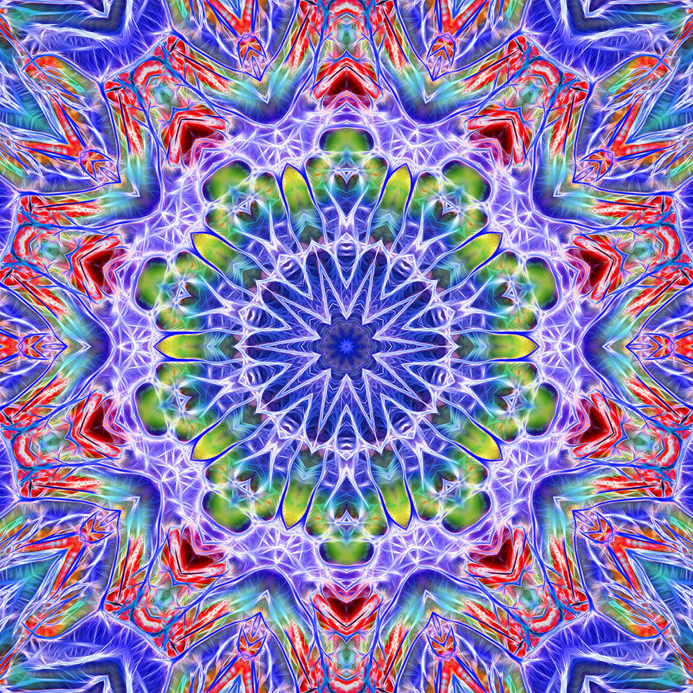 Blue Red Kaleidoscope Digital Image Download