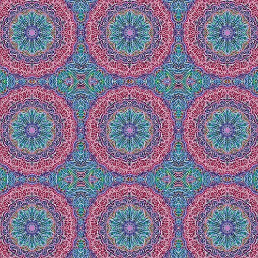 Blue Red Snowflake Kaleidoscope Digital Image Download