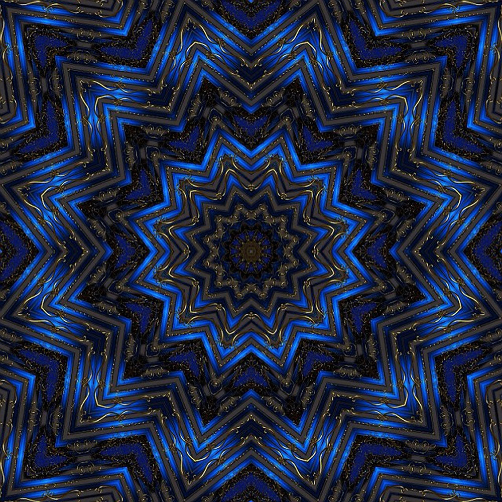 Blue Ribbon Kaleidoscope Digital Image Download