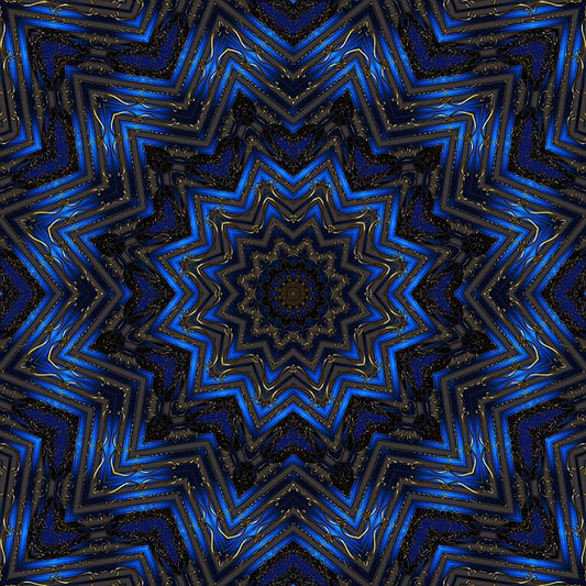Blue Ribbon Kaleidoscope Digital Image Download