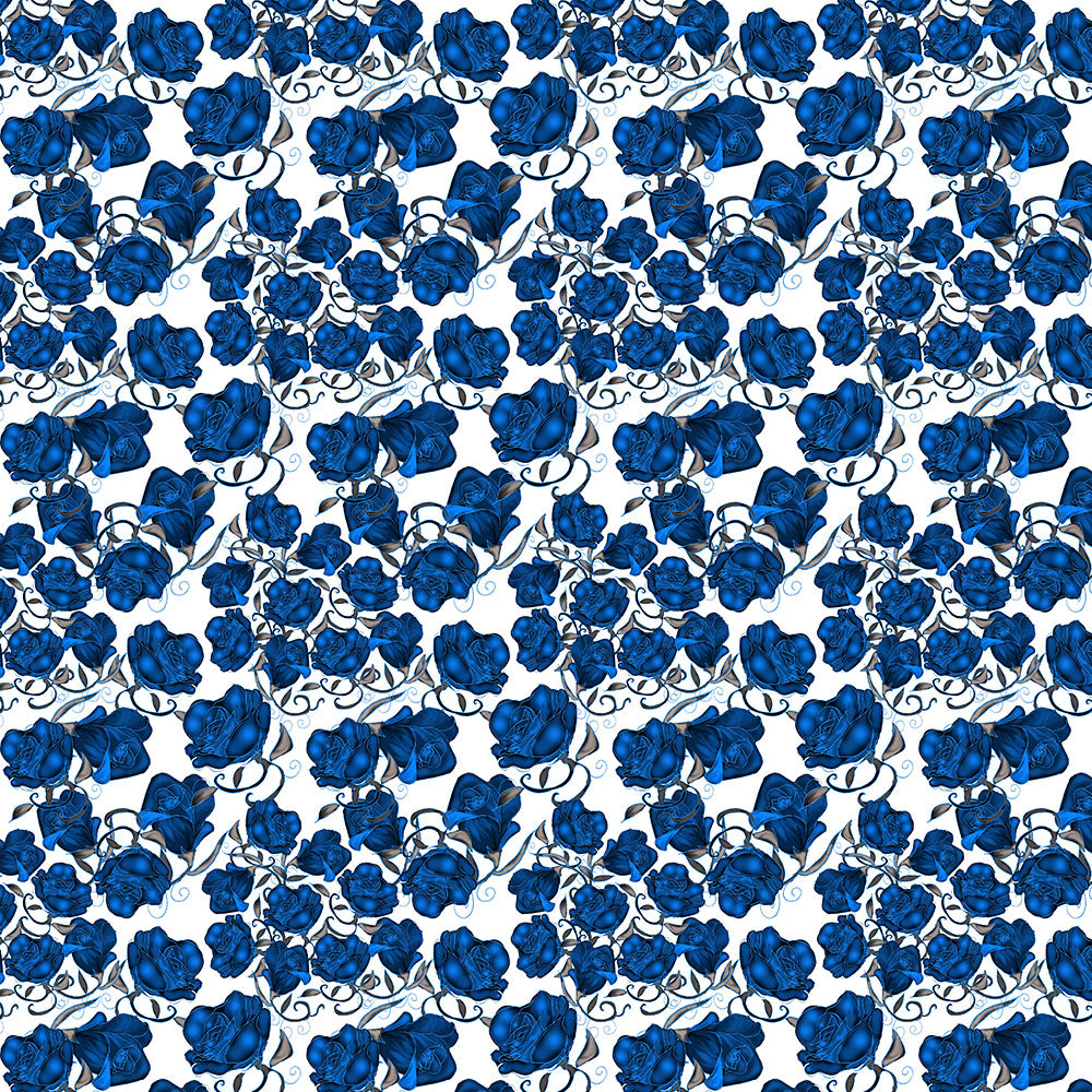 Blue Roses Pattern Digital Image Download