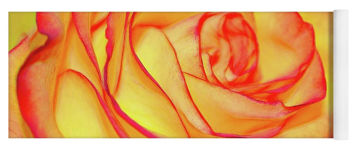 Bright Orange Rose - Yoga Mat