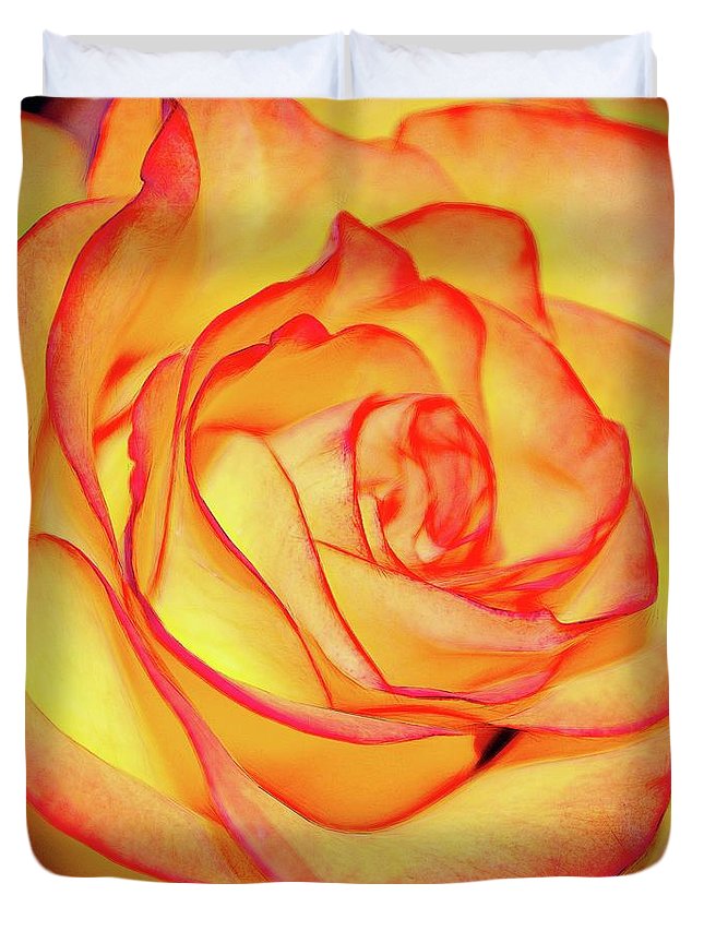 Bright Orange Rose - Duvet Cover