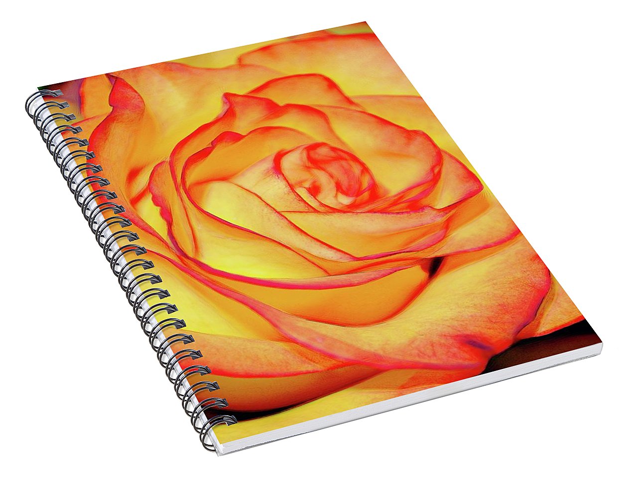 Bright Orange Rose - Spiral Notebook