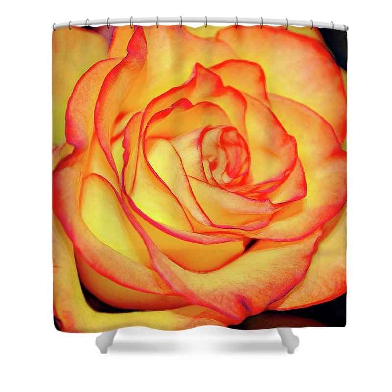 Bright Orange Rose - Shower Curtain