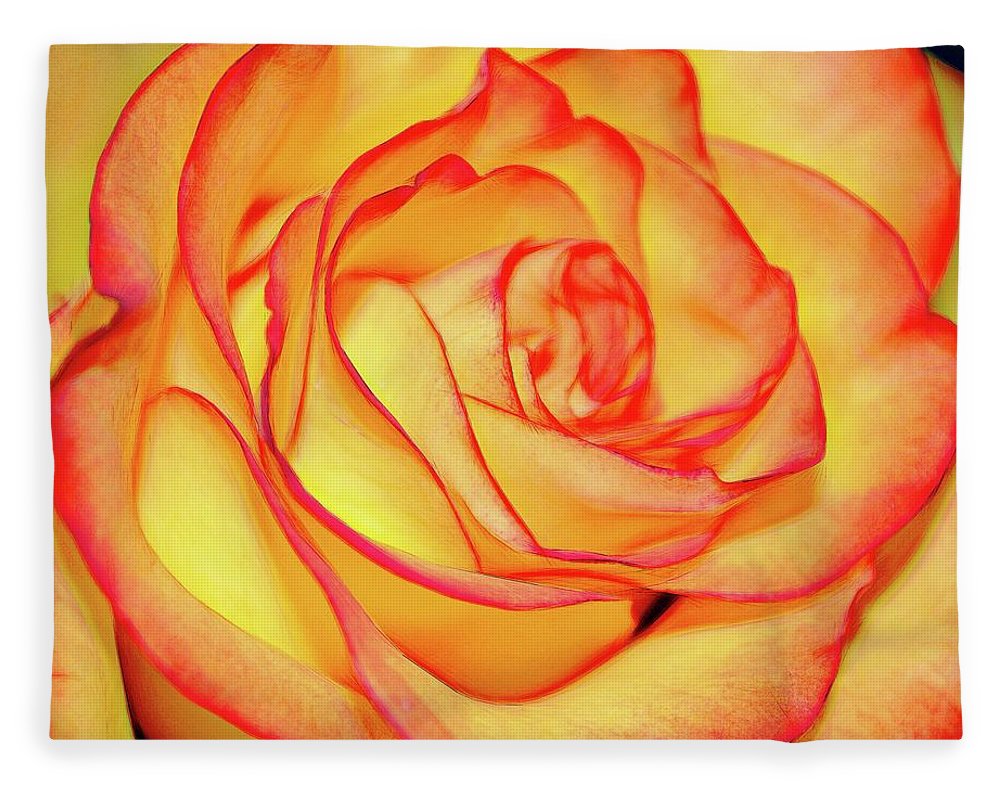 Bright Orange Rose - Blanket