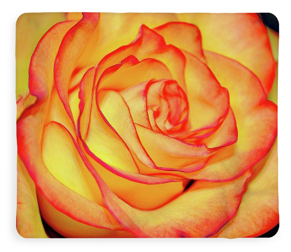 Bright Orange Rose - Blanket