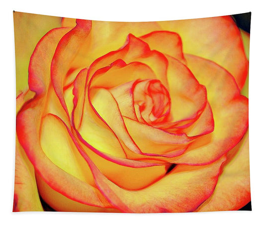 Bright Orange Rose - Tapestry