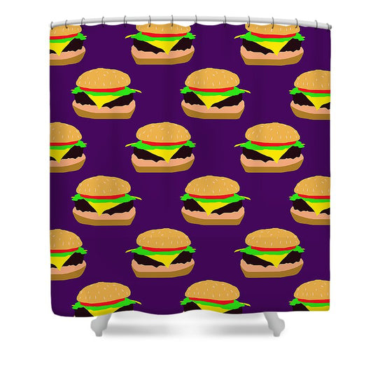 Burger Pattern - Shower Curtain