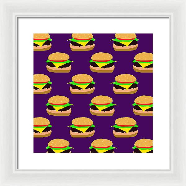 Burger Pattern - Framed Print