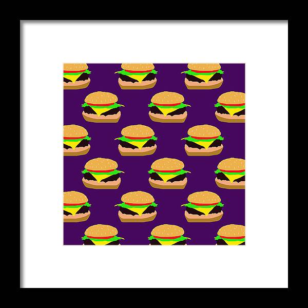 Burger Pattern - Framed Print