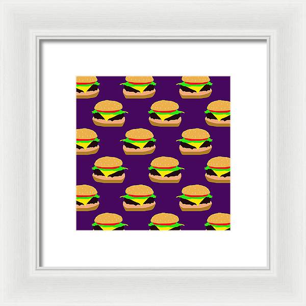 Burger Pattern - Framed Print