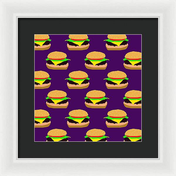 Burger Pattern - Framed Print