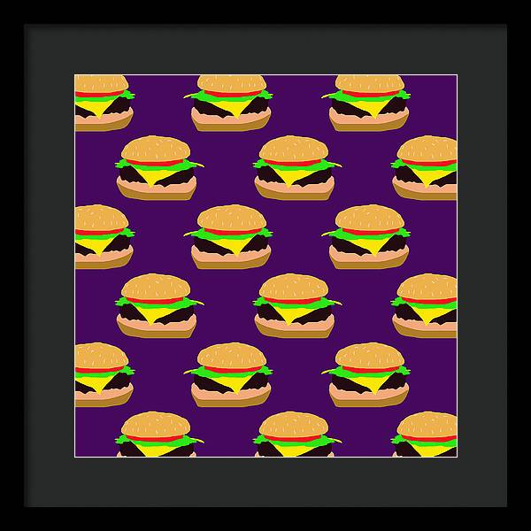 Burger Pattern - Framed Print