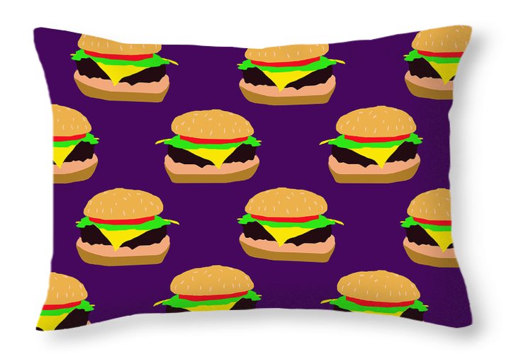 Burger Pattern - Throw Pillow