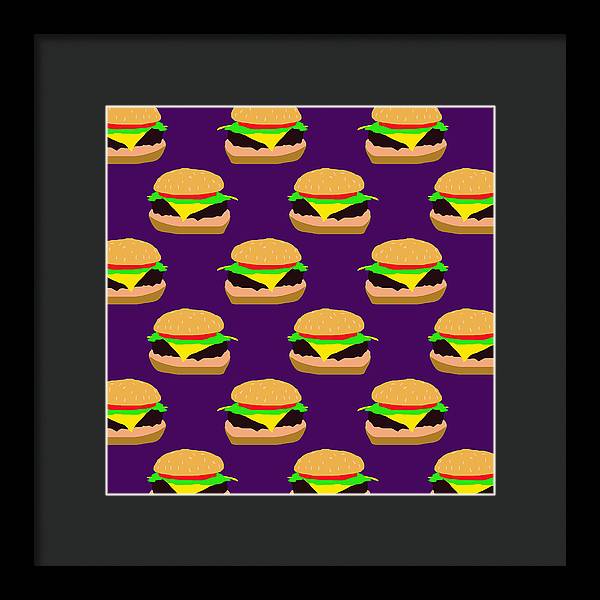 Burger Pattern - Framed Print