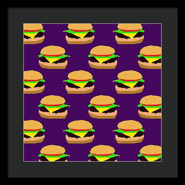 Burger Pattern - Framed Print