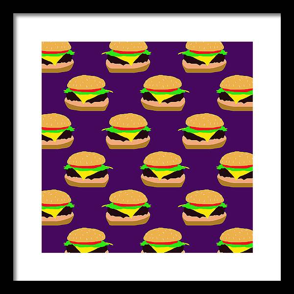 Burger Pattern - Framed Print