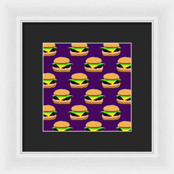 Burger Pattern - Framed Print