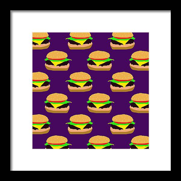 Burger Pattern - Framed Print