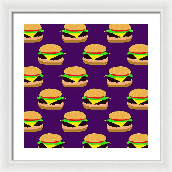 Burger Pattern - Framed Print