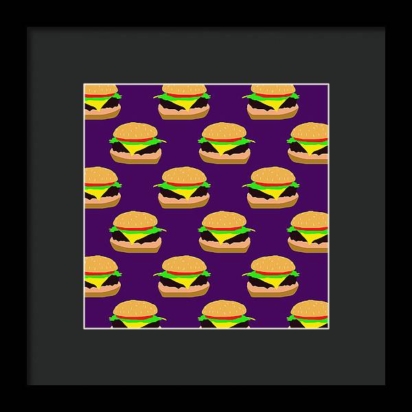 Burger Pattern - Framed Print