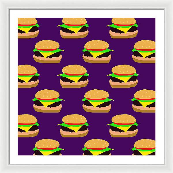 Burger Pattern - Framed Print