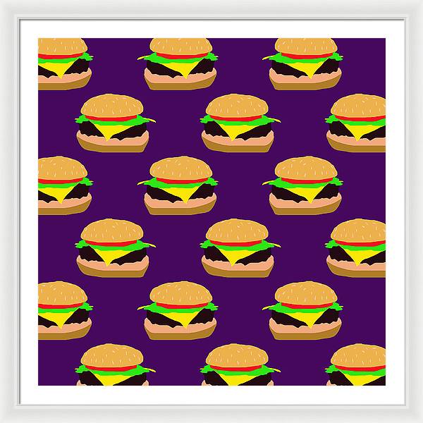 Burger Pattern - Framed Print