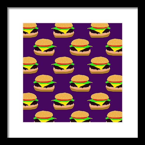 Burger Pattern - Framed Print