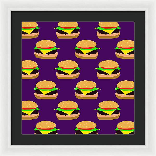 Burger Pattern - Framed Print