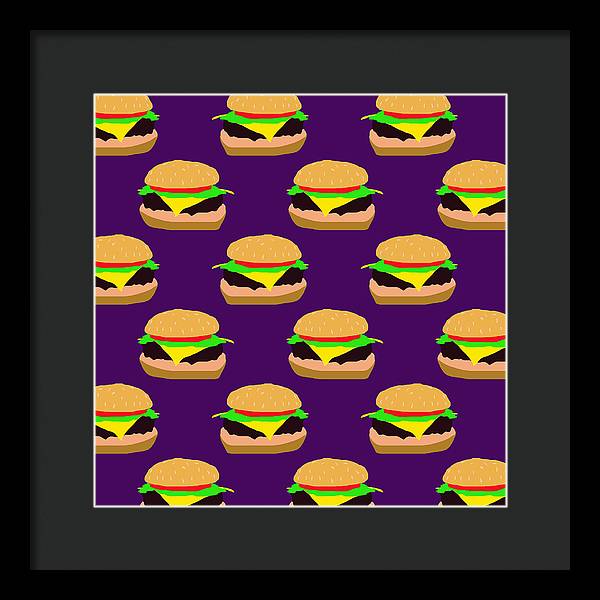 Burger Pattern - Framed Print