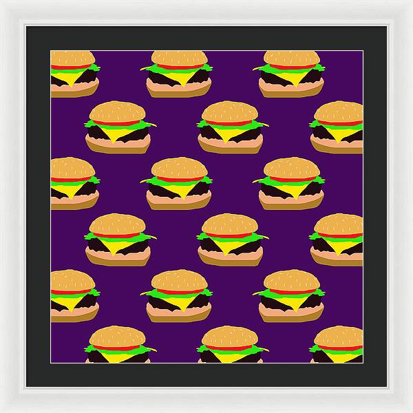 Burger Pattern - Framed Print