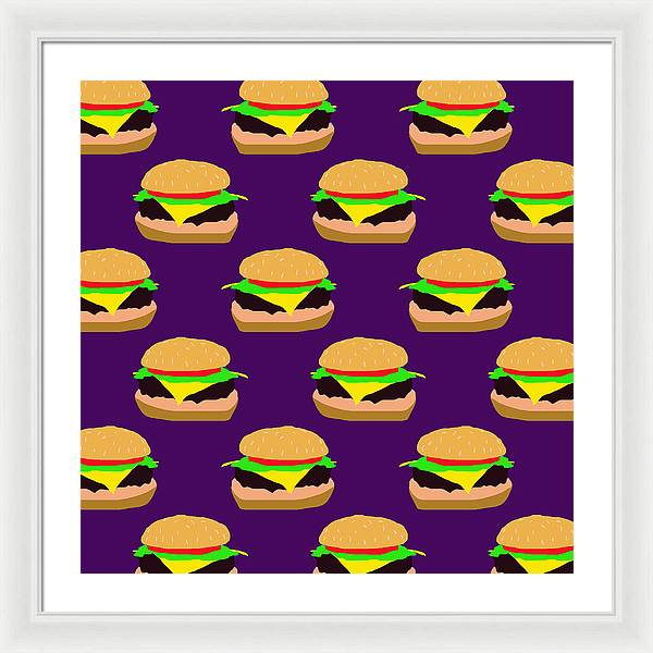 Burger Pattern - Framed Print