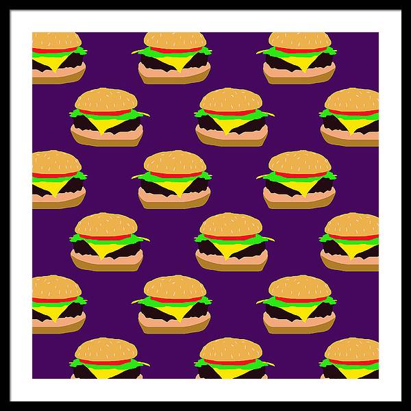 Burger Pattern - Framed Print