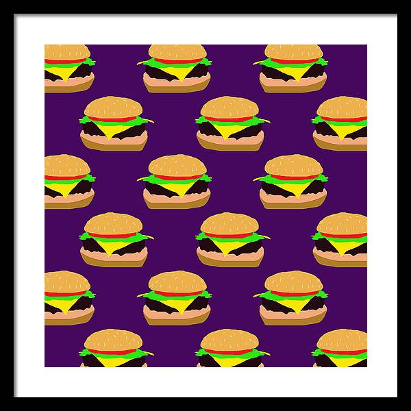 Burger Pattern - Framed Print