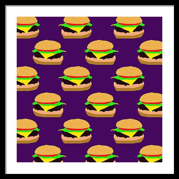 Burger Pattern - Framed Print