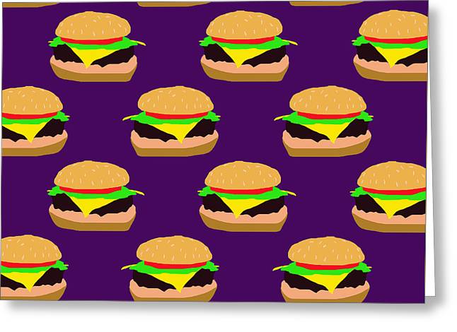 Burger Pattern - Greeting Card