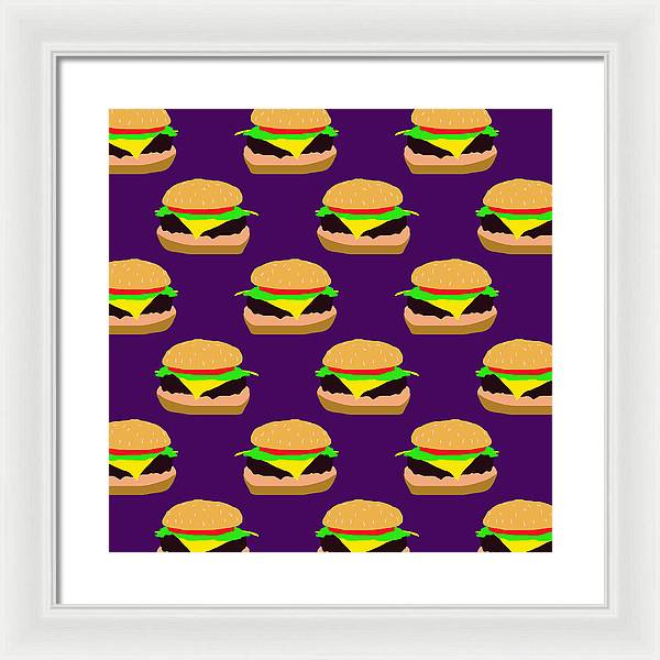 Burger Pattern - Framed Print