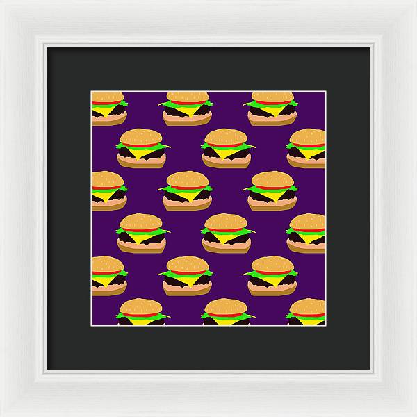 Burger Pattern - Framed Print