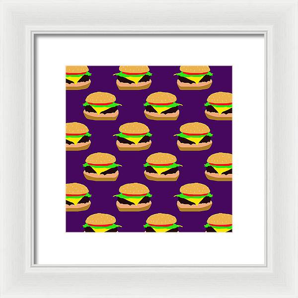 Burger Pattern - Framed Print