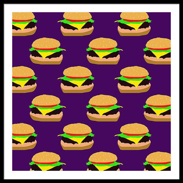 Burger Pattern - Framed Print