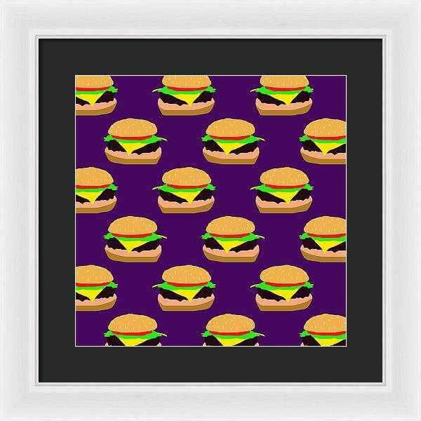 Burger Pattern - Framed Print