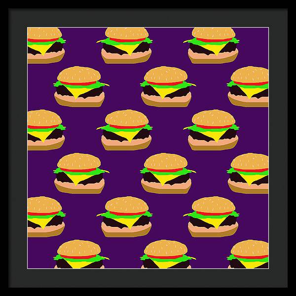 Burger Pattern - Framed Print